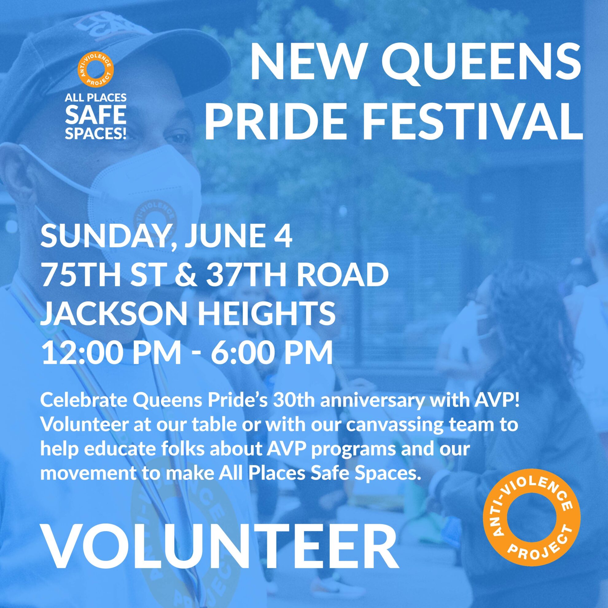 Volunteer with AVP at Queens Pride! NYC AntiViolence Project