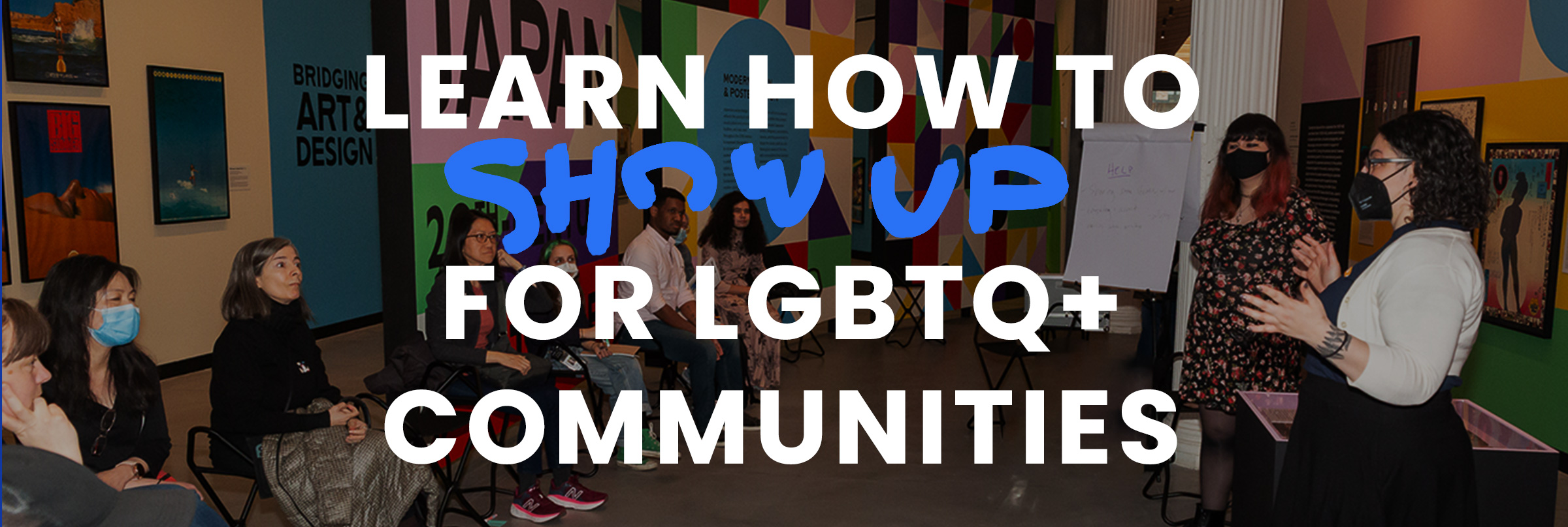 The New York City Anti-Violence Project Training. It reads "learn how to show up for LGBTQ+ communities"